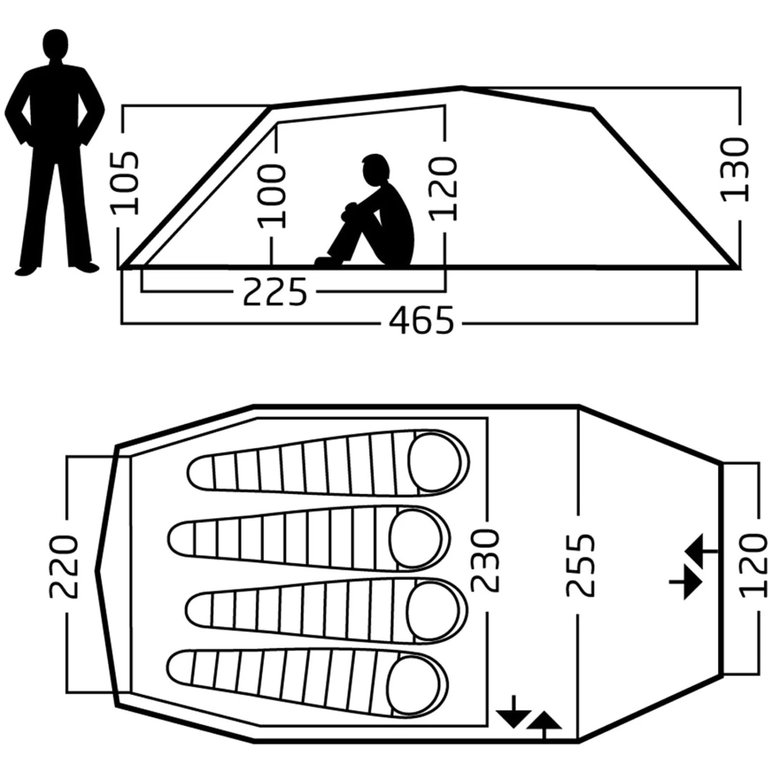 Nordisk Oppland 4 PU - Vier-Personen-Tunnelzelt 5 Nordisk Oppland 4 PU - Vier-Personen-Tunnelzelt – Bild 5