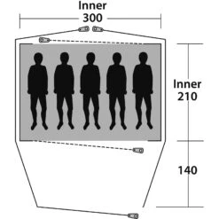 Outwell Cloud 5 - Fünf-Personen-Zelt -TrekGear Verkaufs-Shop outwell cloud 5 fuenf personen zelt green grey rl 150177 1