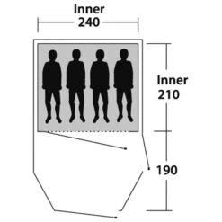 Outwell Earth 4 - Vier-Personen-Tunnel-Zelt -TrekGear Verkaufs-Shop outwell earth 4 vier personen tunnel zelt green grey rl 150172 1