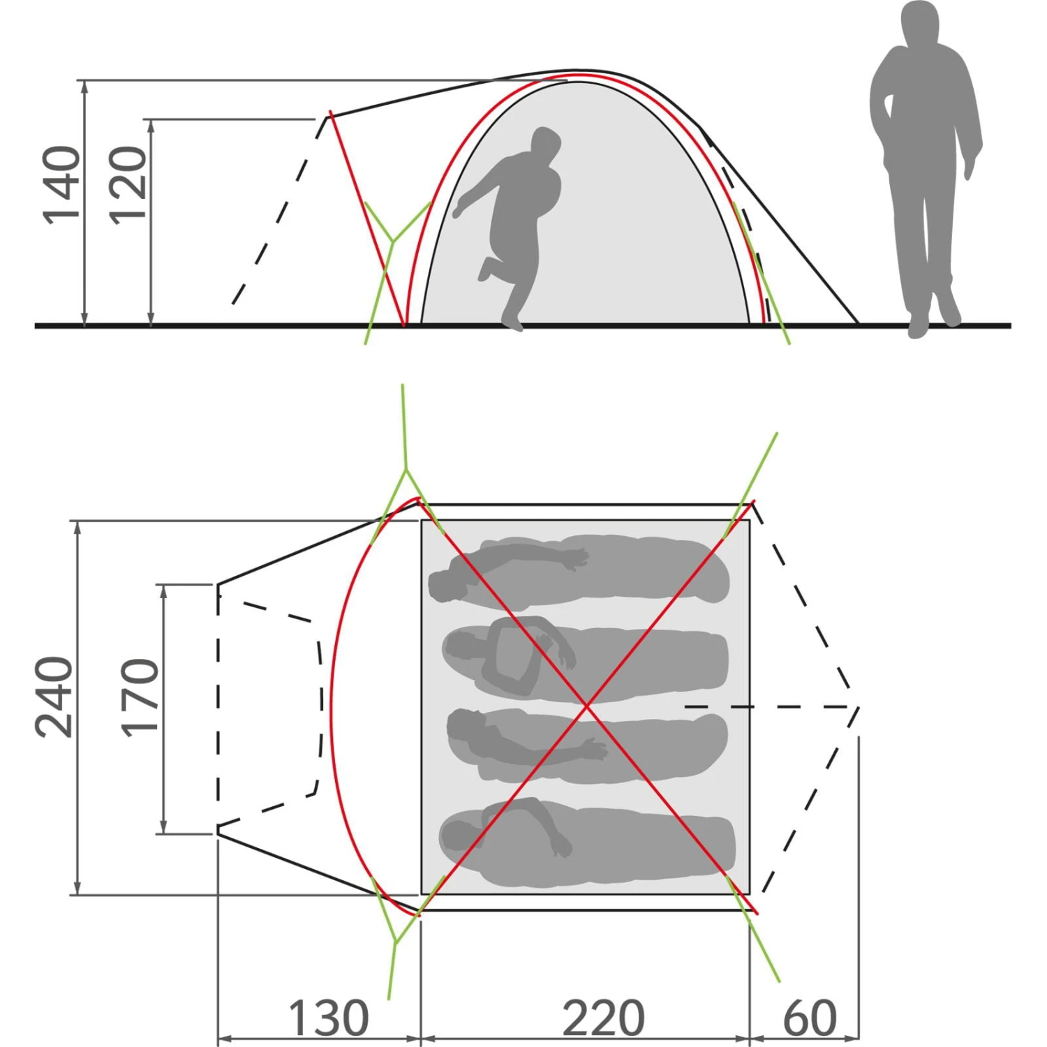 VAUDE Campo Grande XT 4P - Vier-Personen-Zelt 5 VAUDE Campo Grande XT 4P - Vier-Personen-Zelt – Bild 5